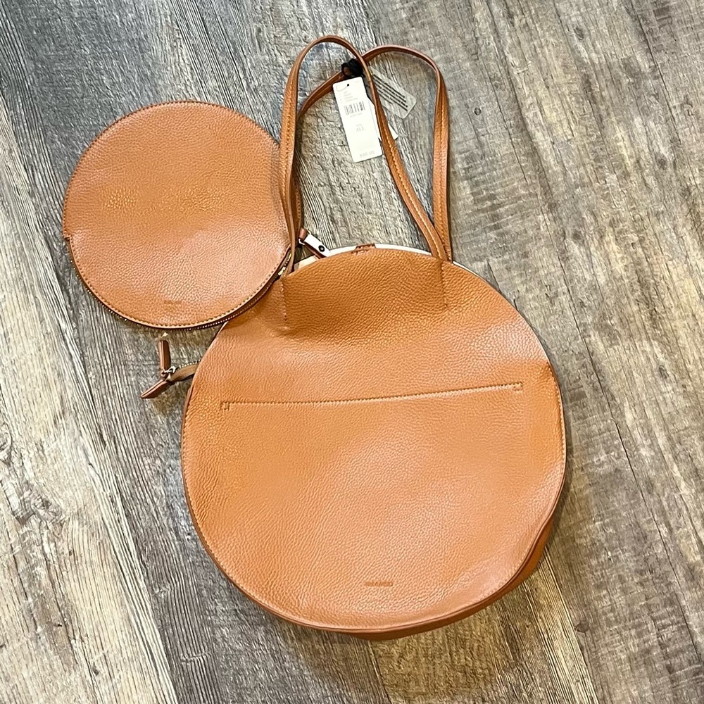 Anthropologie Tan Leather Shoulder Bag Set